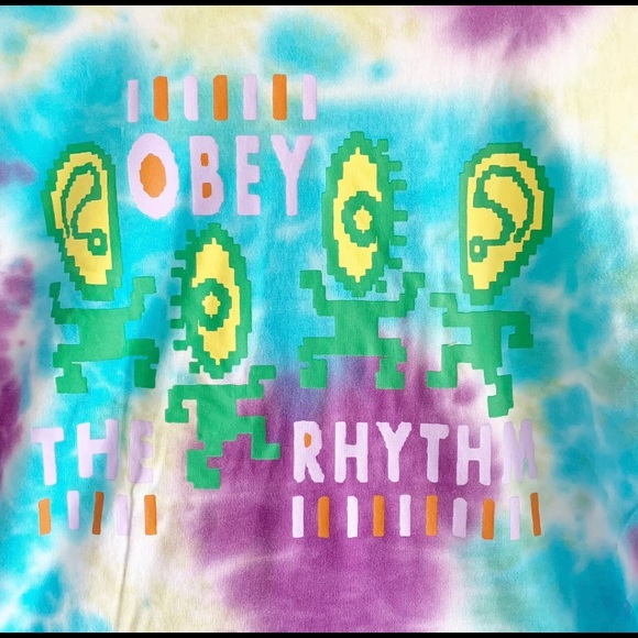 OBEY THE RHYTHM 2 TIE DYE TEE SHIRT M & L - Picture 4 of 4